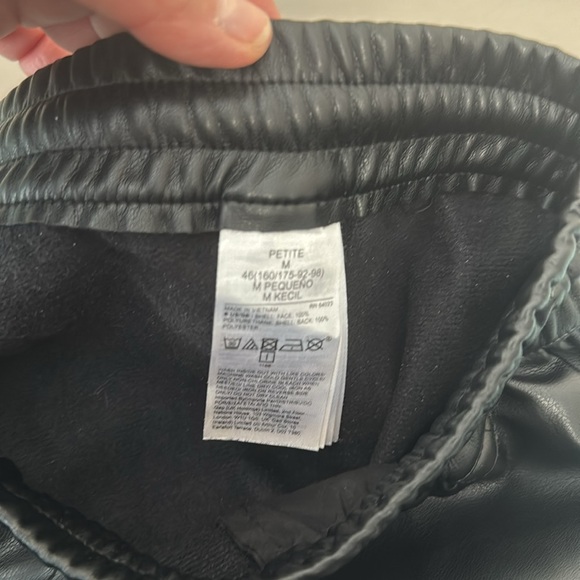 Black faux leather joggers - Picture 5 of 5